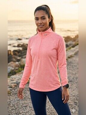 Under Armour Peach Heather 1/4 Zip Athletic Pullover